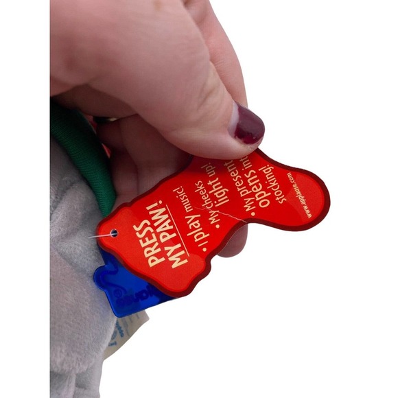 Vintage Sad Eye Sam Christmas Stuffed Plush Gray Long Hat Present RARE Applause - Picture 9 of 12